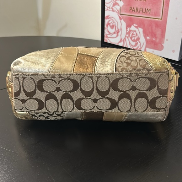 Coach Carly Patchwork Gold Shoulder Bag EUC - Picture 6 of 14